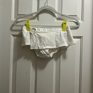 Venus Swimwear— White Size 4 Nylon/Spandex Sash Mini-Skirt Bikini Bottoms